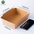 Eco Friendly Disposable Bento Box Disposable Thickened Kraft Paper Salad Fast Food Container Factory